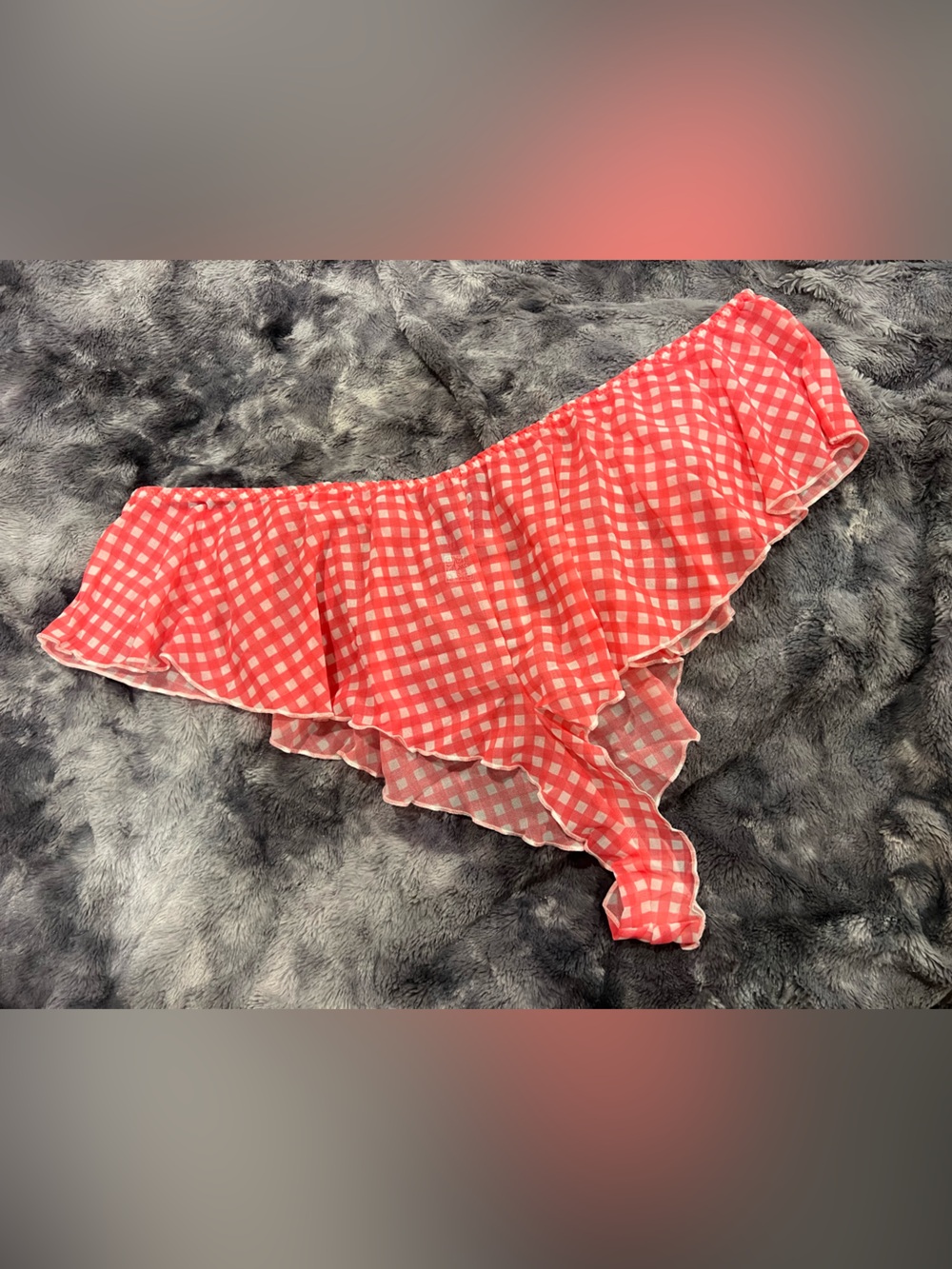Adore Me Pink Gingham Ruffle Skirted Bottoms
